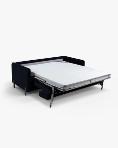 CANAPEA EXTENSIBILA GLORIA, CU 2 LOCURI, ALBASTRU ROYAL, 102X186 CM, TAPITAT CU TAPITERIE DIN TEXTIL CATIFEA SALVADOR, MICADONI - Img 2
