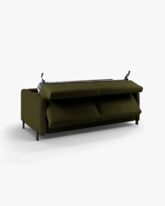 CANAPEA EXTENSIBILA GLORIA, CU 2 LOCURI, VERDE, 102X206 CM, TAPITAT CU TAPITERIE DIN TEXTIL STRUCTURAT BJORN, MICADONI - Img 4
