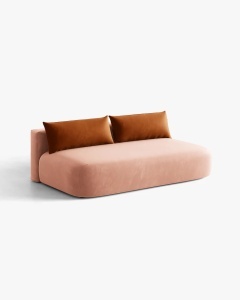 CANAPEA EXTENSIBILA HENA, CU 3 LOCURI, ROZ, 205X112 CM, TAPITAT CU TAPITERIE DIN TEXTIL CATIFEA SALVADOR, MICADONI - Img 2