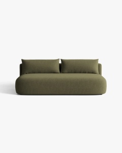 CANAPEA EXTENSIBILA HENA, CU 3 LOCURI, VERDE, 205X112 CM, TAPITAT CU TAPITERIE DIN TEXTIL STRUCTURAT MOLYBDEN, MICADONI