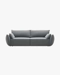 CANAPEA EXTENSIBILA KAELLE, 244 CM, CU 3 LOCURI, GRI, CU TAPITERIE DIN TEXTIL CATIFEA BLUVEL, MICADONI