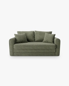 CANAPEA EXTENSIBILA LIDO, MASLINIU, 158X69 CM, TAPITAT CU TAPITERIE DIN TEXTIL STRUCTURAT BALTIMORE, MICADONI
