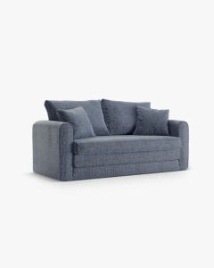 CANAPEA EXTENSIBILA LIDO, MELANJ ALBASTRU, 158X69 CM, TAPITAT CU TAPITERIE DIN TEXTIL STRUCTURAT BALTIMORE, MICADONI - Img 5