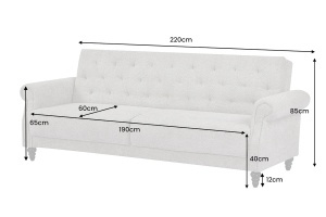 CANAPEA EXTENSIBILA, MAISON BELLE 220CM, MATERIAL BOUCLE, CULOARE BEJ/GRI, ARTIM GROUP SELECTION - Img 8