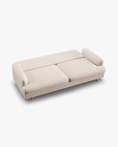 CANAPEA EXTENSIBILA NAOMI, CU 3 LOCURI, BEJ, 233X110 CM, TAPITAT CU TAPITERIE DIN TEXTIL STRUCTURAT LIBERTY, MICADONI - Img 5