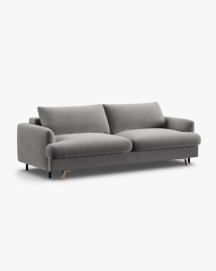 CANAPEA EXTENSIBILA NAOMI, CU 3 LOCURI, GRI, 233X110 CM, TAPITAT CU TAPITERIE DIN TEXTIL CATIFEA SALVADOR, MICADONI - Img 6