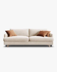 CANAPEA EXTENSIBILA NAOMI, CU 3 LOCURI, MELANJ GRI CENUSIU, 233X110 CM, TAPITAT CU TAPITERIE DIN TEXTIL CATIFEA SALVADOR, MICADONI