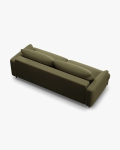 CANAPEA EXTENSIBILA NAOMI, CU 3 LOCURI, VERDE, 233X110 CM, TAPITAT CU TAPITERIE DIN TEXTIL CATIFEA SALVADOR, MICADONI - Img 4