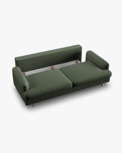 CANAPEA EXTENSIBILA NAOMI, CU 3 LOCURI, VERDE MUSCHI, 233X110 CM, TAPITAT CU TAPITERIE DIN TEXTIL STRUCTURAT LIBERTY, MICADONI - Img 7