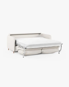 CANAPEA EXTENSIBILA SIMO, ALB, 225X94 CM, TAPITAT CU TAPITERIE DIN TEXTIL STRUCTURAT BABEL, MICADONI - Img 3