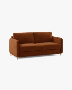CANAPEA EXTENSIBILA SIMO, CARAMIZIU, 225X94 CM, TAPITAT CU TAPITERIE DIN TEXTIL CATIFEA SALVADOR, MICADONI - Img 4