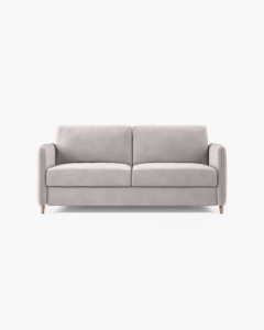 CANAPEA EXTENSIBILA SIMO, GRI DESCHIS, 225X94 CM, TAPITAT CU TAPITERIE DIN TEXTIL CATIFEA SALVADOR, MICADONI
