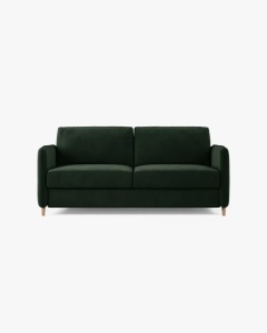 CANAPEA EXTENSIBILA SIMO, VERDE SMARALD, 225X94 CM, TAPITAT CU TAPITERIE DIN TEXTIL CATIFEA SALVADOR, MICADONI