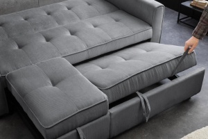 CANAPEA EXTENSIBILA, SMART 180CM, 2 LOCURI, CATIFEA GRI RAIAT, ARTIM GROUP SELECTION - Img 7