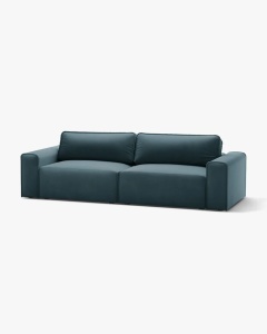 CANAPEA EXTENSIBILA VICTOR, ALBASTRU, 246X100 CM, TAPITAT CU TAPITERIE DIN TEXTIL CATIFEA PARIS, MICADONI - Img 2
