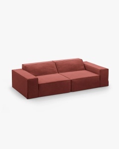 CANAPEA JODIE, CU 3 LOCURI, 204X99 CM, LEMN DE CIRES, TAPITAT CU TAPITERIE DIN TEXTIL STRUCTURAT LINS, MICADONI - Img 3