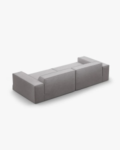 CANAPEA JODIE, CU 4 LOCURI, 244X99 CM, GRI CALD, TAPITAT CU TAPITERIE DIN TEXTIL STRUCTURAT LINS, MICADONI - Img 4