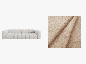 CANAPEA LUPIN, 4 LOCURI, 288 CM, DIVERSE NUANTE, TAPITERIE BOUCLE, DESIGN DEOSEBIT - Img 4