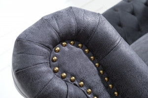 CANAPEA LUX, DESIGN ENGLEZESC CHESTERFIELD GRI 200CM, ARTIM GROUP SELECTION - Img 4
