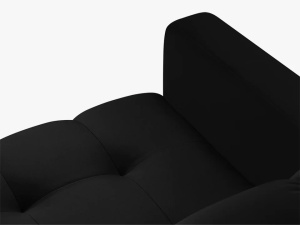 CANAPEA MAMAIA, 2 LOCURI, 152 CM, NEGRU 19/AURIU, TAPITERIE DIN CATIFEA, DESIGN DEOSEBIT - Img 5