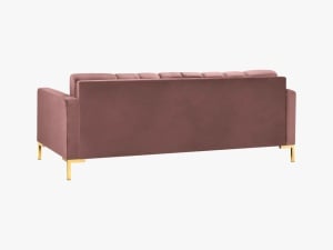 CANAPEA MAMAIA, 3 LOCURI, 177 CM, ROZ 52/AURIU, TAPITERIE DIN CATIFEA, DESIGN DEOSEBIT - Img 4
