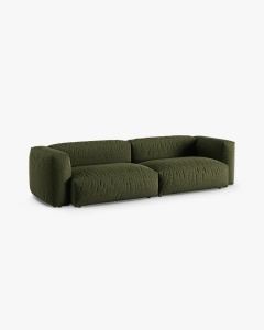 CANAPEA MARTINA, 320X120 CM, ADANCIME SCAUN 90 CM, VERDE, TAPITAT CU TAPITERIE DIN TEXTIL STRUCTURAT BOSTON, MICADONI - Img 2
