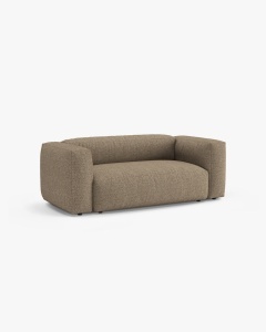 CANAPEA MARTINA, CU 2 LOCURI, GRI ANTRACIT, 200 CM, CU TAPITERIE DIN TEXTIL BOUCLE MONET, MICADONI - Img 2