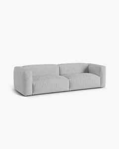 CANAPEA MARTINA, CU 3 LOCURI, ARGINTIU, 244 CM, CU TAPITERIE DIN TEXTIL BOUCLE MONET, MICADONI - Img 2