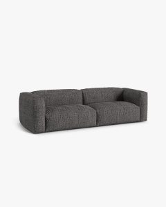 CANAPEA MARTINA, CU 3 LOCURI, GRI ANTRACIT, 244 CM, CU TAPITERIE DIN TEXTIL BOUCLE MONET, MICADONI - Img 2