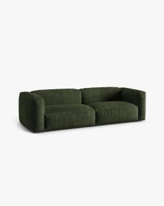 CANAPEA MARTINA, CU 3 LOCURI, VERDE, 244 CM, CU TAPITERIE DIN TEXTIL CATIFEA VOGUE, MICADONI - Img 2