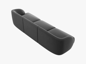 CANAPEA MILEY, 3 LOCURI, 259 CM, GRI 14, TAPITERIE DIN CATIFEA, DESIGN DEOSEBIT - Img 2