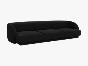 CANAPEA MILEY, 3 LOCURI, 259 CM, NEGRU 19, TAPITERIE DIN CATIFEA, DESIGN DEOSEBIT - Img 2