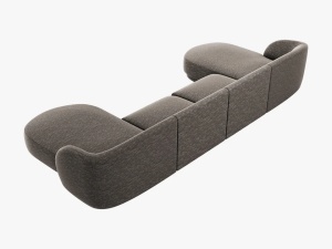 CANAPEA MILEY, 5 LOCURI, 330 CM, GRI 16, TAPITERIE CHENILLE, DESIGN DEOSEBIT - Img 3