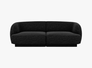 CANAPEA MILEY, CU 2 LOCURI, GRI ANTRACIT, CU TAPITERIE DIN TEXTIL CHENILLE EDEN, MICADONI