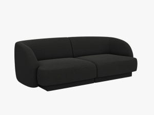 CANAPEA MILEY, CU 2 LOCURI, NEGRU, CU TAPITERIE DIN TEXTIL BOUCLE BALOO, MICADONI - Img 2