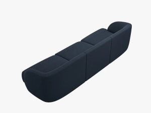 CANAPEA MILEY, CU 3 LOCURI, ALBASTRU INCHIS, CU TAPITERIE DIN BOUCLE BALOO, MICADONI - Img 3