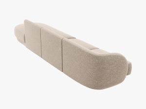 CANAPEA MILEY, CU 4 LOCURI, PE DREAPTA, BEJ, CU TAPITERIE DIN TEXTIL CHENILLE EDEN, MICADONI - Img 3