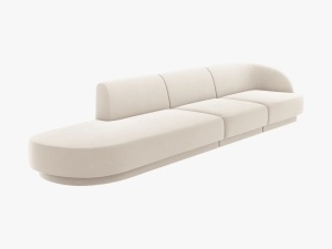 CANAPEA MILEY STANGA, 4 LOCURI, 325 CM, BEJ DESCHIS 22, TAPITERIE DIN CATIFEA, DESIGN DEOSEBIT - Img 1