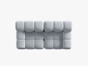 CANAPEA MODULARA BELLIS, 2 LOCURI, 188 CM, ALBASTRU DESCHIS 80, TAPITERIE DIN CATIFEA, DESIGN DEOSEBIT - Img 4