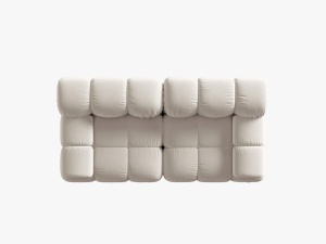 CANAPEA MODULARA BELLIS, 2 LOCURI, 188 CM, BEJ DESCHIS 21, TAPITERIE DIN CATIFEA, DESIGN DEOSEBIT - Img 4