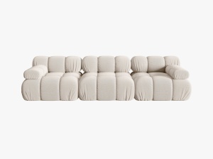 CANAPEA MODULARA BELLIS, 3 LOCURI, 282 CM, BEJ DESCHIS 23, TAPITERIE DIN CATIFEA 3D, DESIGN DEOSEBIT - Img 2
