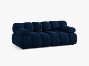 CANAPEA MODULARA BELLIS, CU 2 LOCURI, ALBASTRU ROYAL, CU TAPITERIE DIN CATIFEA BLUVEL, MICADONI - Img 2
