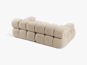 CANAPEA MODULARA BELLIS, CU 2 LOCURI, BEJ DESCHIS, CU TAPITERIE DIN BOUCLE ROLF, MICADONI - Img 3