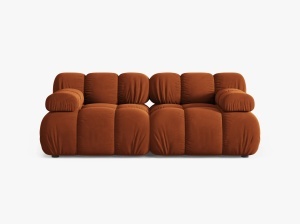 CANAPEA MODULARA BELLIS, CU 2 LOCURI, CARAMIZIE, CU TAPITERIE DIN CATIFEA BLUVEL, MICADONI