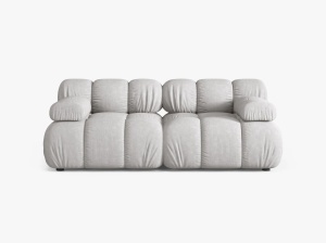 CANAPEA MODULARA BELLIS, CU 2 LOCURI, GRI DESCHIS, CU TAPITERIE DIN TEXTIL STRUCTURAT LIBERTY, MICADONI