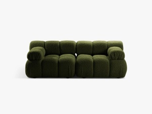 CANAPEA MODULARA BELLIS, CU 2 LOCURI, VERDE, CU TAPITERIE BOUCLE ROLF, MICADONI - Img 1