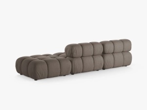 CANAPEA MODULARA BELLIS, PE DREAPTA, CAPPUCCINO, CU TAPITERIE DIN TEXTIL STRUCTURAT LIBERTY, MICADONI - Img 3