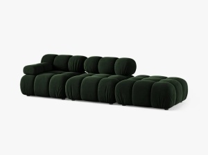 CANAPEA MODULARA BELLIS, PE DREAPTA, VERDE SMARALD, CU TAPITERIE DIN CATIFEA VENUS, MICADONI - Img 2