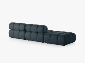 CANAPEA MODULARA BELLIS, PE STANGA, PETROL INCHIS, CU TAPITERIE DIN TEXTIL STRUCTURAT LIBERTY, MICADONI - Img 3