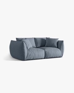 CANAPEA MODULARA CHRIS, CU 3 LOCURI, 220X100, ALBASTRU PAL, CU TAPITERIE DIN TEXTIL STRUCTURAT LINS, MICADONI